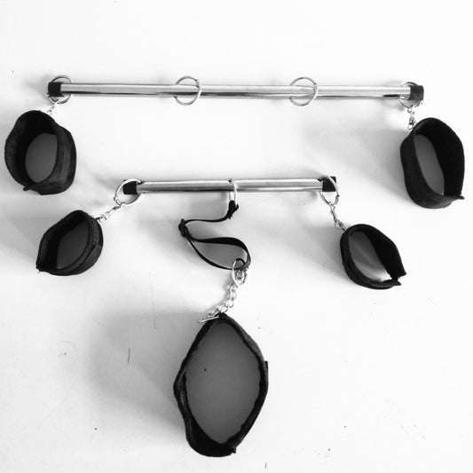 Handcuffs Ankle Cuffs And A Leash Collar For Female Submission A Spreader Device For Intimate Body Training