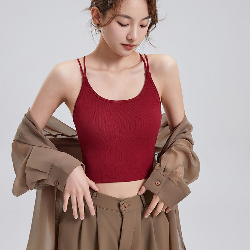 Summer New Sexy Sizzling heat Cross back Sheer strapped Back beauty Camisole