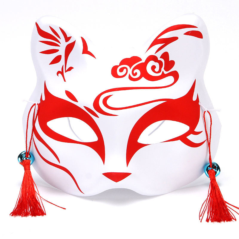 Popular Japanese Style Half Cat Face And Wind Chimes Dress Up Fox Mask Cosplay Children's Performance Makeup Ball Props