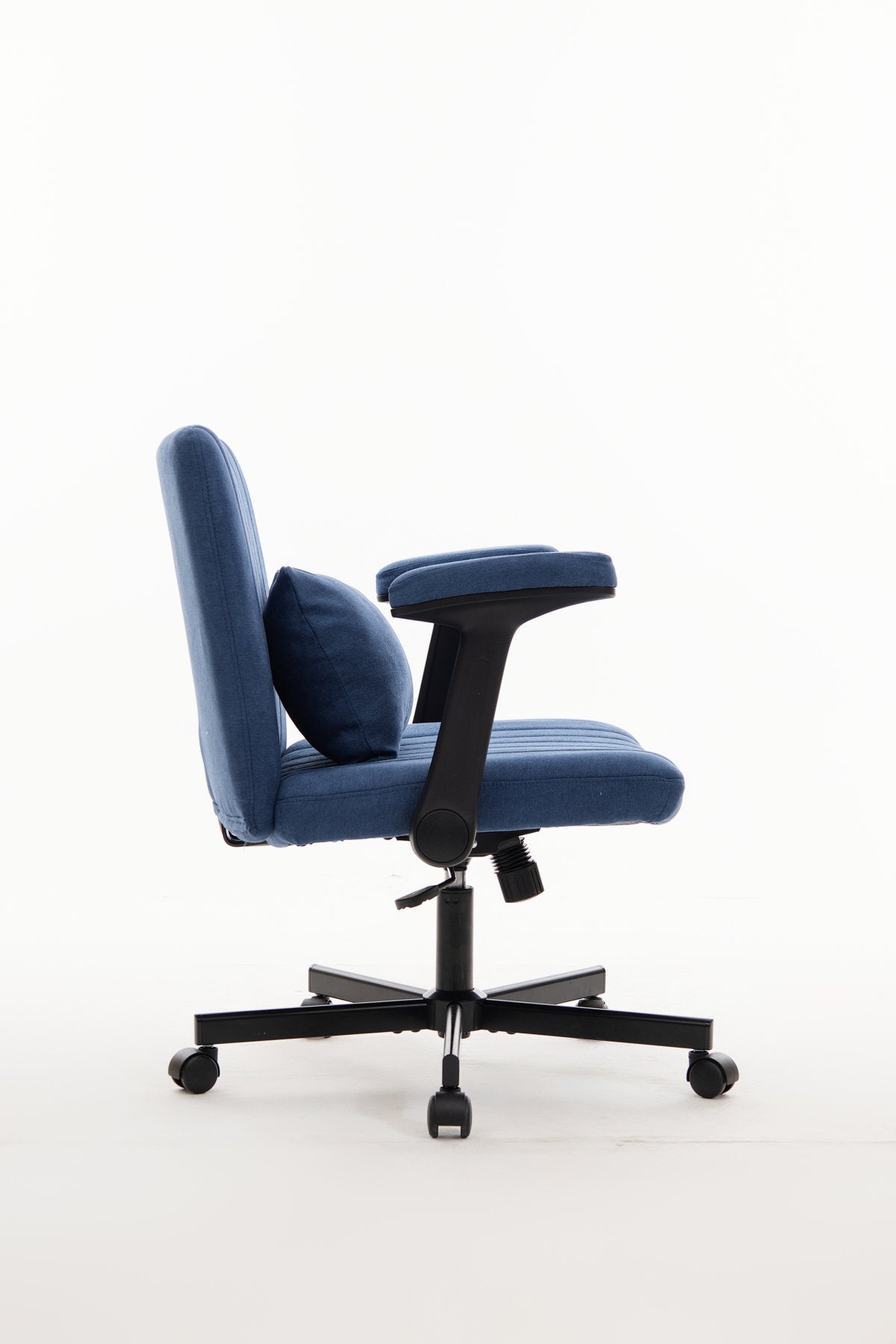 Modern Linen Blue Criss Cross Armrest Office Chair - Product Details