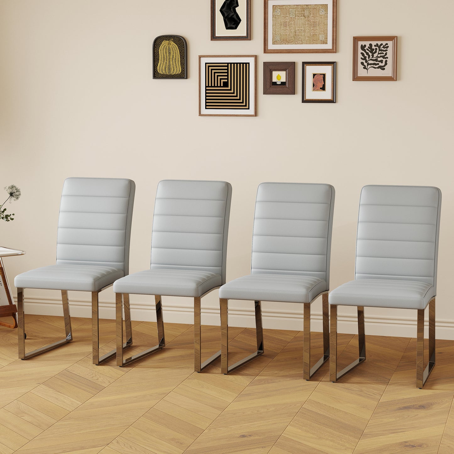 4 Pack  Heavy Duty Chairs Set 2.1 Thick Cushion, Iron Frame, Perfect For Home Or Office. Classic Colors, Great Value