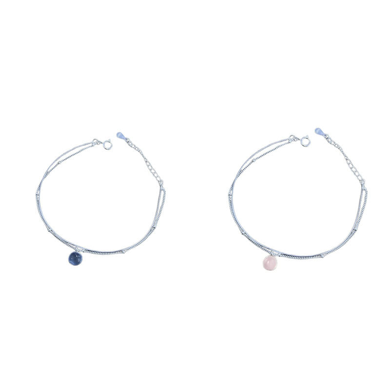 S925 Sterling Silver Double-layer Bracelet Korean-style Jewelr