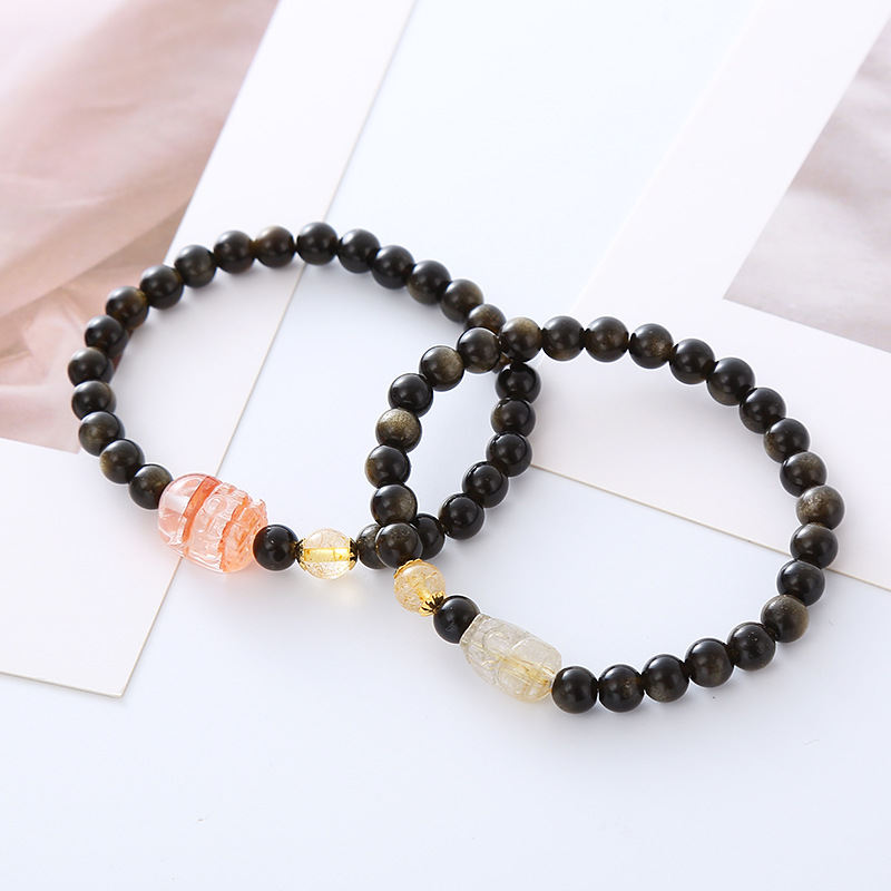 Cross-border New Natural Obsidian Pi Xiu Bracelet Ethnic Style Retro Artistic Jewelry Accessories In Stock Wholesale