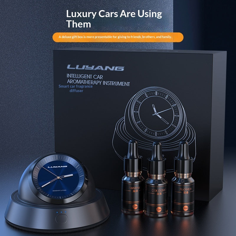 Smart In-car Aromatherapy Clock Ornament With A Light, Long-lasting Fragrance
