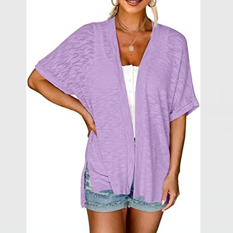 New Womens Casual Solid-color Tunic Blouse