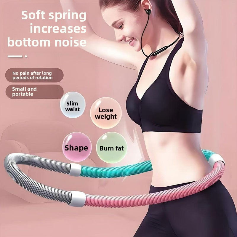 Weighted Fitness Hoop Portable Waist Friendly-Foldable Indoor Foldable Exercise
