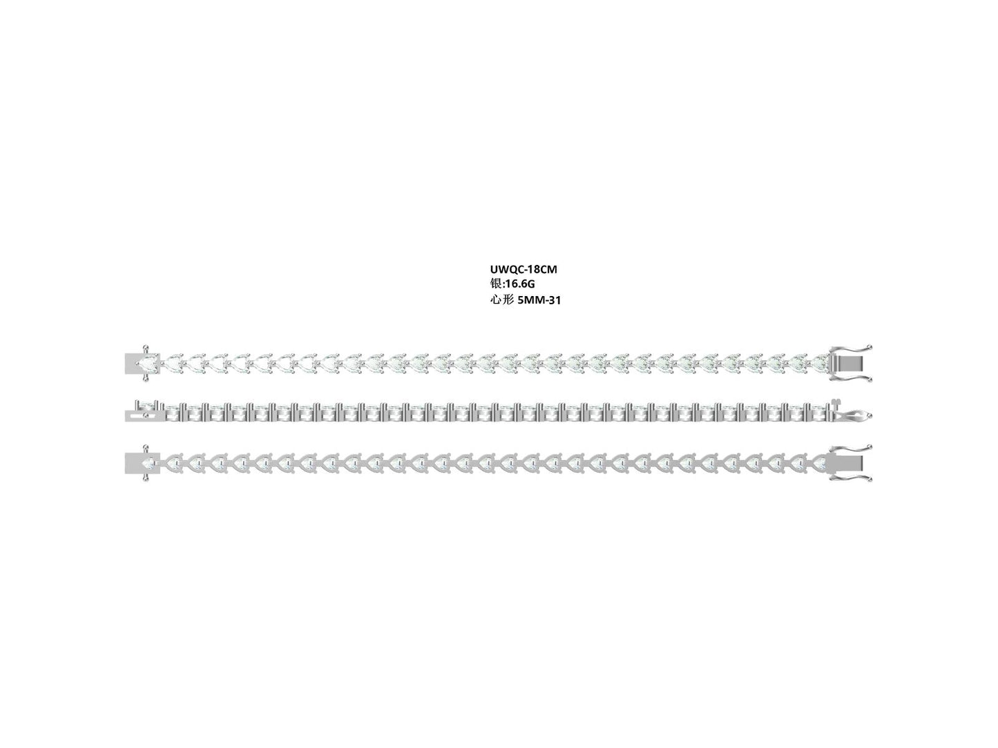 S925 Sterling Silver 5x5mm Heart Cut Moissanite Tennis Bracelet D Color VVS1 16-18-20cm Platinum Plated GRA Certified Gift Box