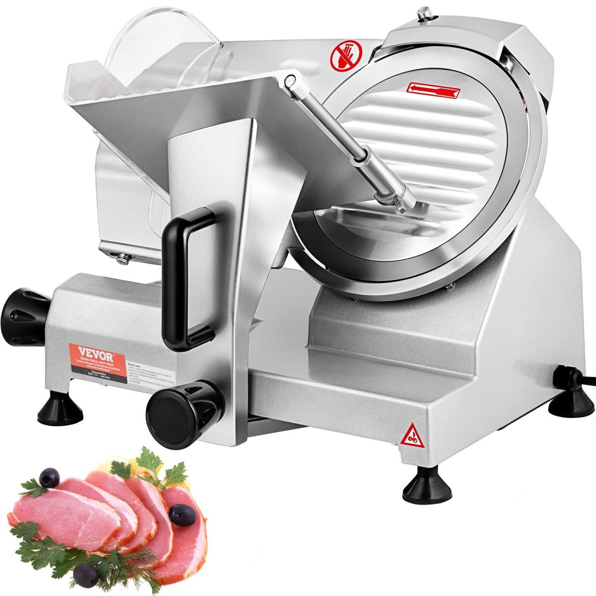 Commercial Meat Slicer, 200W Electric Deli Food Slicer, 350-400RPM Meat Slicer With 8' Carbon Steel Blade, 0 - 0.47 Inch Adjustable Thickness Electric Meat Slicer For Home And Commercial Use