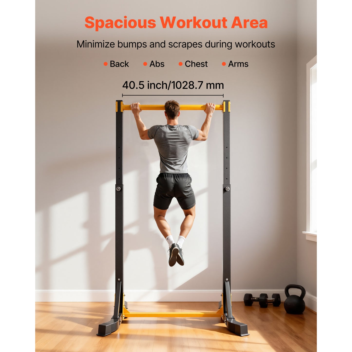 Pull Up Bar, 330LBS Capacity Portable Pullup Bar Station, Pullup Bars Free Standing With H-Frame Structure & Heavy-Duty Steel Tube, 8 Level Height Adjustment Gravity Fitness For Arms Back Chest
