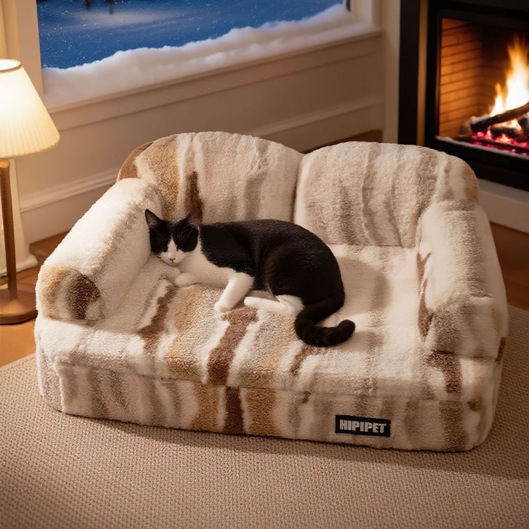 LaTeX Fleece-lined Thickened Sofa Backrest Pet Bed