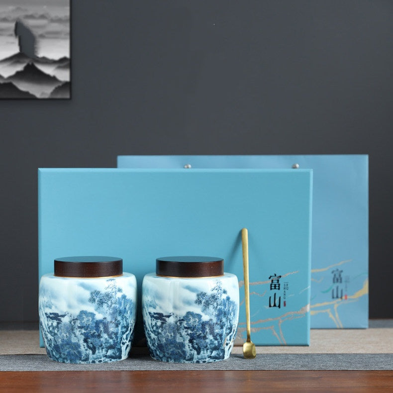 Toyama Ceramic Jar Tea Packaging Box Empty Gift Box