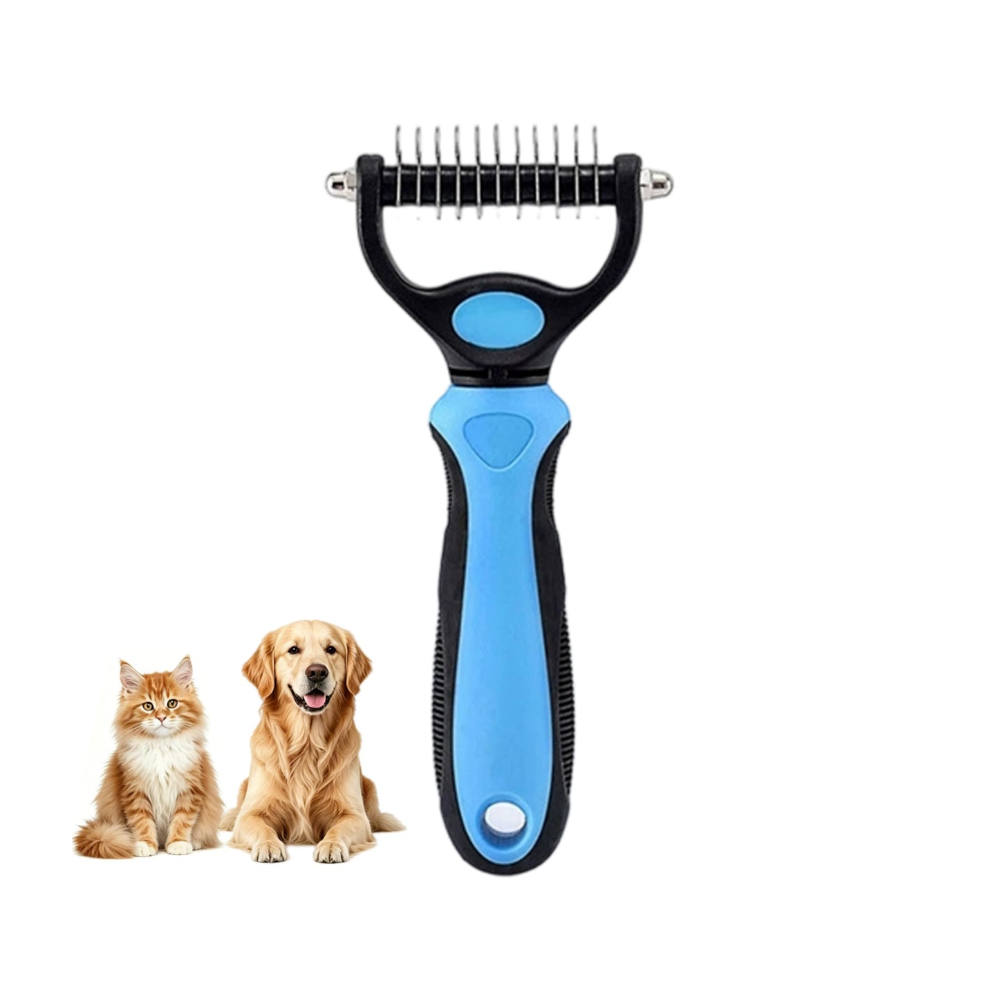 Dematting Comb For Dogs And Cats, Undercoat Rake Pet Brush For Long Hair, Deshedding Dog Brush Removes Tangles Knots And Loose Fur, Grooming Tool For Thick Coats