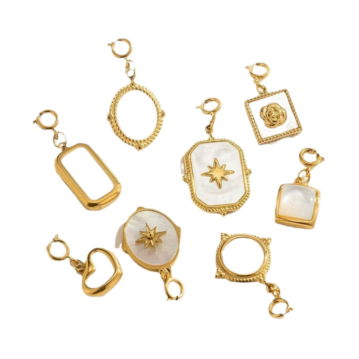 Gold-plated Accessories Traditional-style Pendants DIY Jewelry Handmade Components With Bead-setting Holes