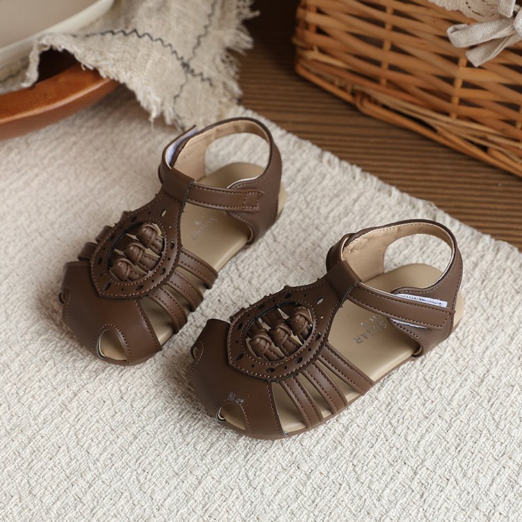 Baotou Woven Roman Sandals 2026 Summer New Arrival Korean Style Princess Shoes For Girls With Openwork Design And Skirt Matching