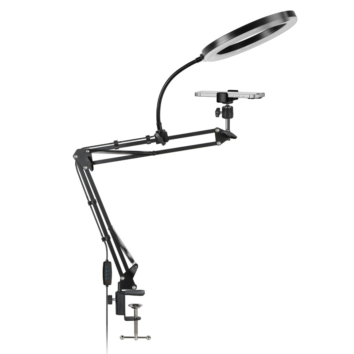 Mobile Phone Desktop Shooting With A Downward-angle Stand And Fill Light