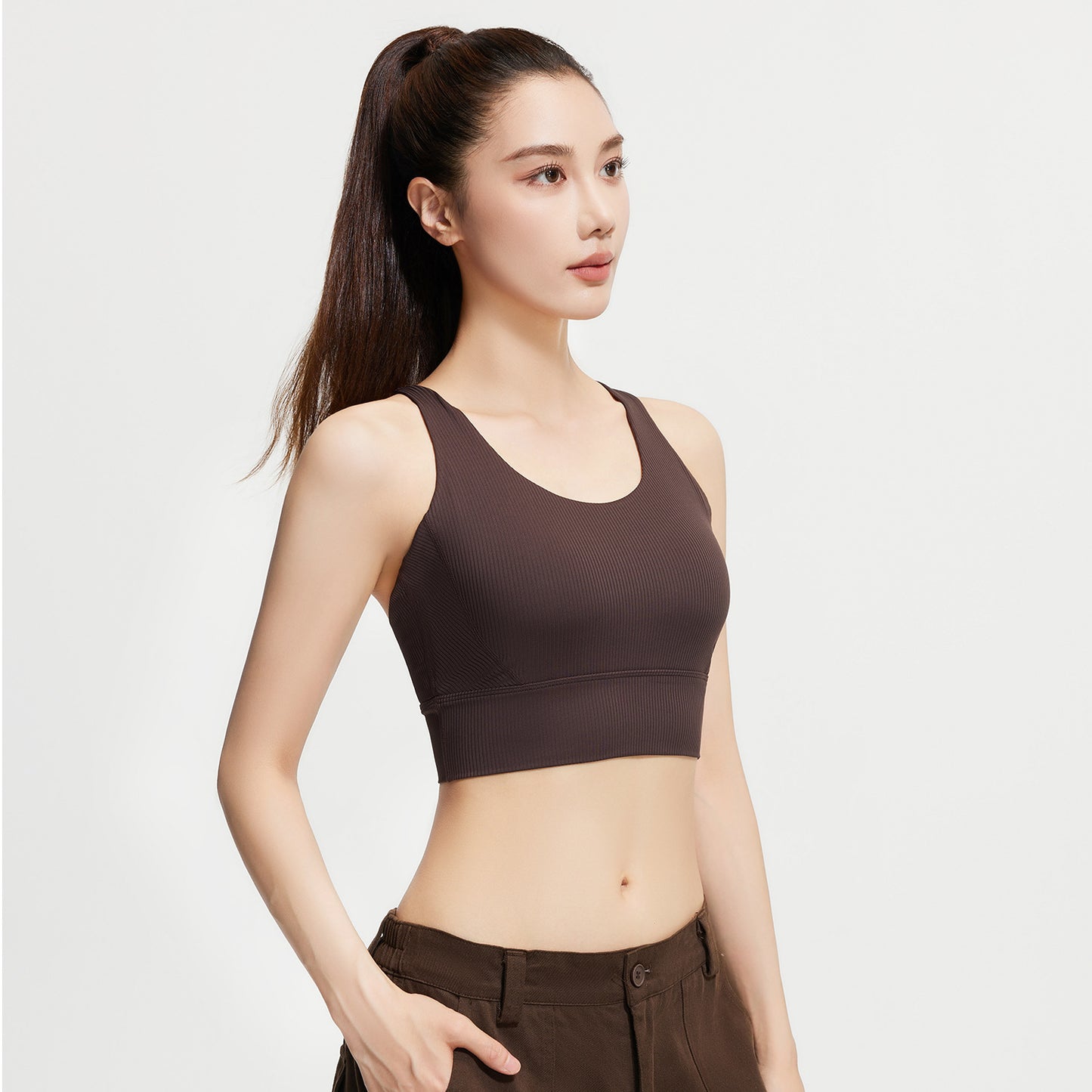 Fixed Chest Pad Shockproof Yoga Beauty Back Striped Underwear