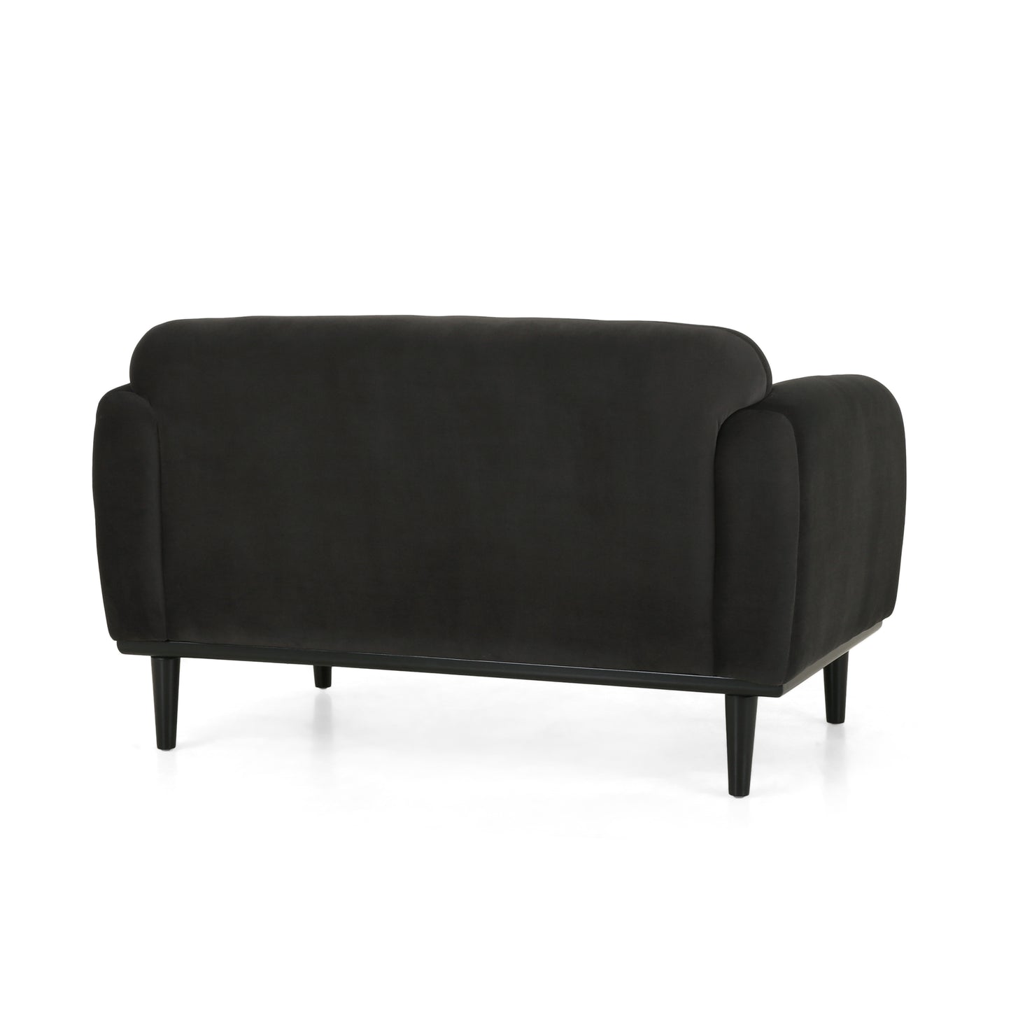 Loveseat Sofa - 50 Dark Gray Upholstered 2-Seater With Black Legs, Comfortable & Stylish For Living Room, Office, Or Reading Nook,Dark Gray