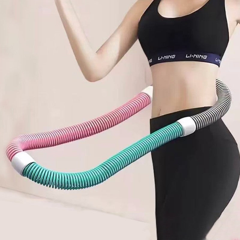 Weighted Fitness Hoop Portable Waist Friendly-Foldable Indoor Foldable Exercise