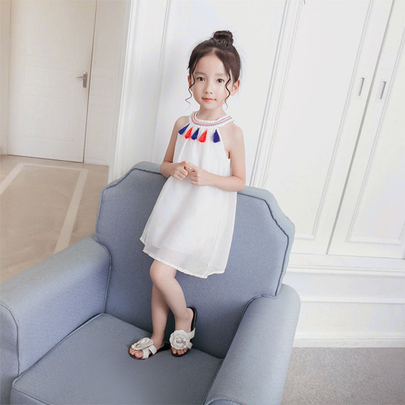 Korean-style Chiffon Baby Elegant Ethnic-style Halter Childrens Dress