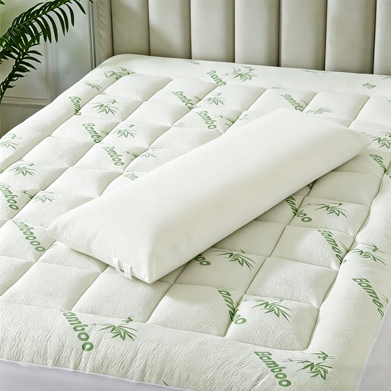 Sleep Solution Ultra Soft Queen Size Mattress Topper - Rayon Derived From Bamboo Pillow Top Mattress Pad For Back Pain Relief - Naturally Cooling For Hot Sleepers, Green