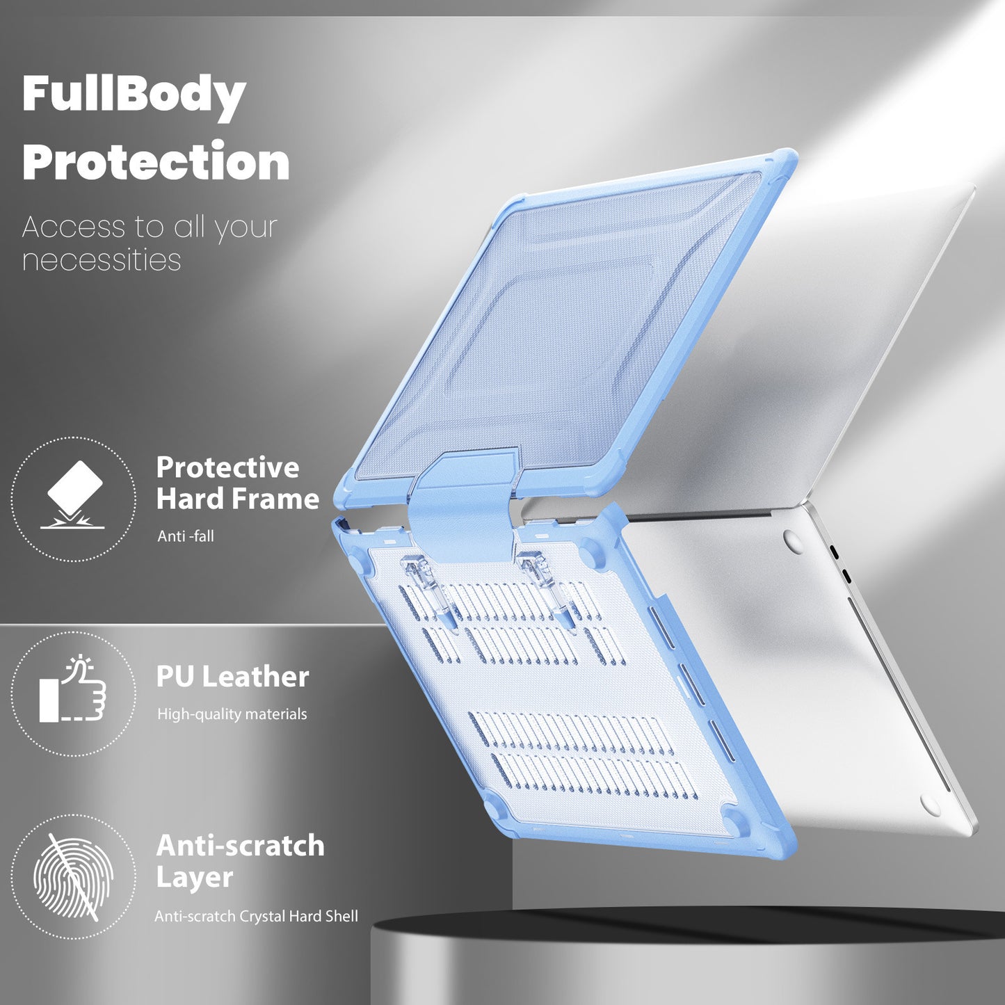 Air13 Laptop Case Transparent Frosted Cooling Bracket Anti-fall Shell