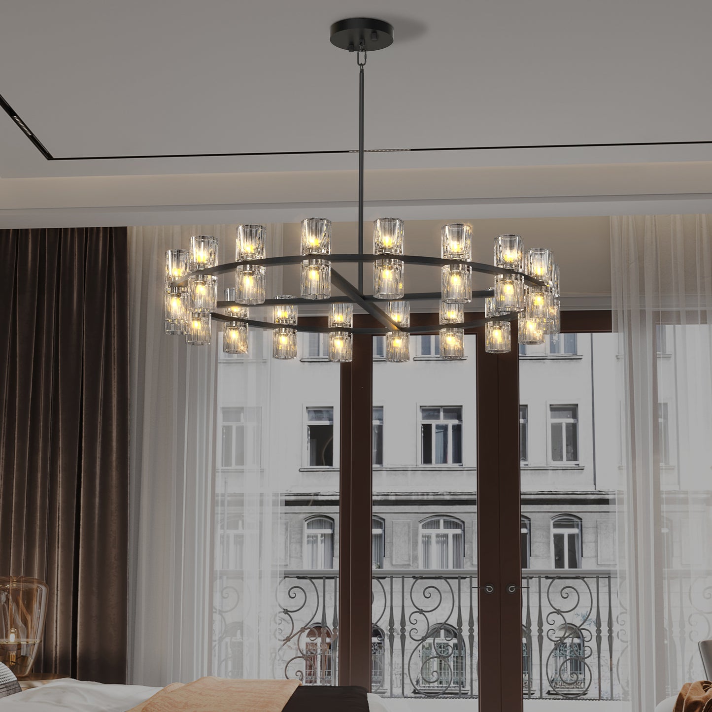 L005030-D36-P36B W1340P31077836 Inches Luxury Chandeliers Crystal Living Room Decorative Lights Simple Modern Dining Room LED Lighting,for Home Decor Bulbs Included