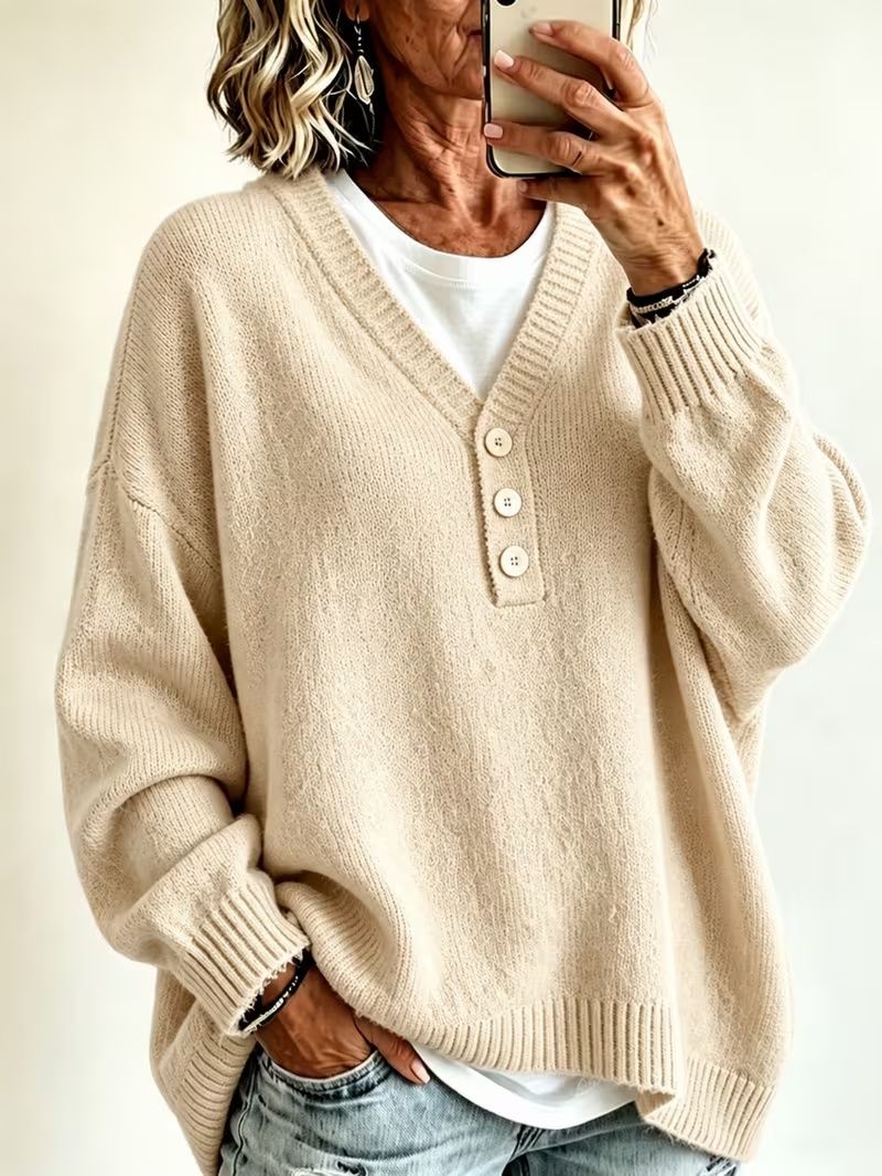 Solid-color casual fashion sweater