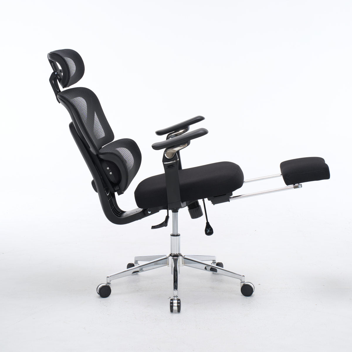 Ergonomic Home Office Desk Chair With Massage Lumbar Support,4D Headrest & 5D Armrests, Adjustable Back High And Seat Depth  Black