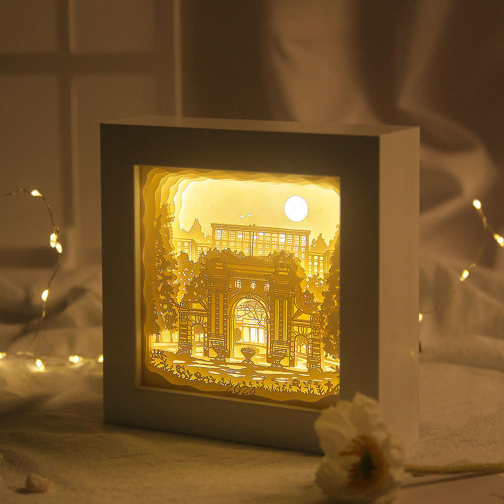 Graduation Season Gift Three-Dimensional Light-and-Shade Paper-Cut Lamp Desktop Ornament