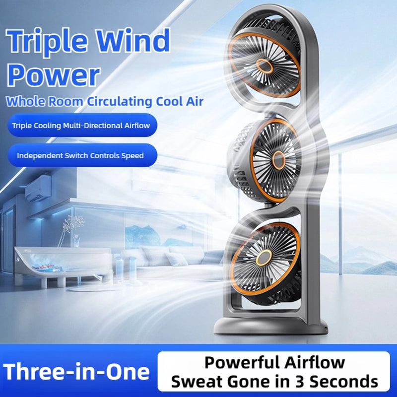 Multifunctional High-Wind-Force Three-Speed Fan With Night Light Dormitory And Outdoor Desktop Fan