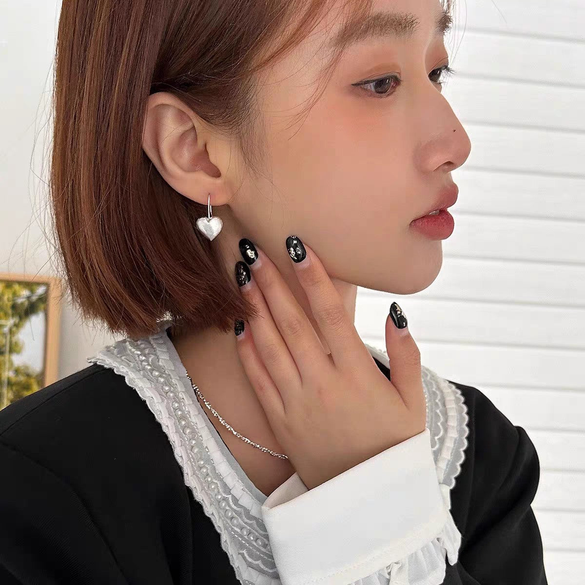 1 Pair 999 Sterling Silver Brushed 3D Heart Hook Earrings, Minimalist & Elegant, Perfect For Daily, Dating & Gifting, Ideal Valentine's Gift