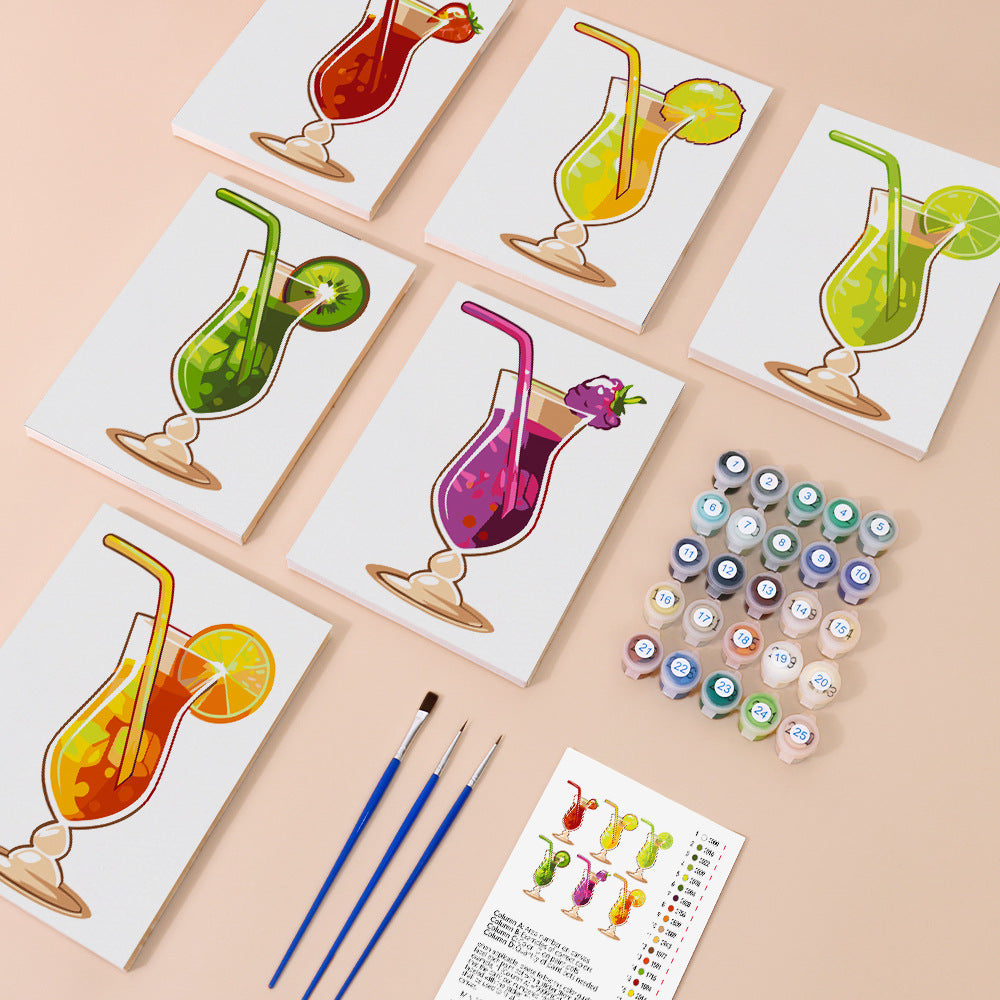 New Small Painting Set Foreign Trade Popular Style Landscape Flower Hand-painted Diy Digital Oil Painting Amazon FBA Global Hair