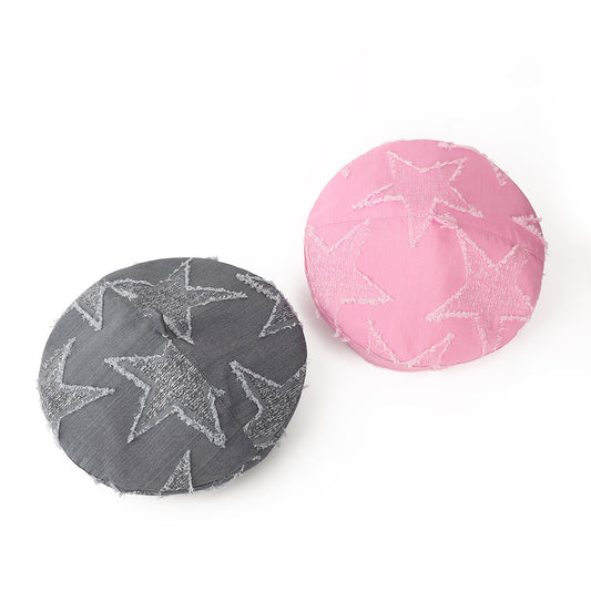 Retro Fashion Fringed Star-shaped Beret, Bohemian And Fresh Style, Distressed And Breathable, Versatile And Easy To Wear, Artist's Hat