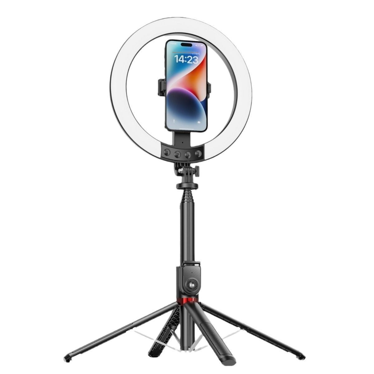 Extended Selfie Stick With Beauty-enhancing Fill Light And Stand