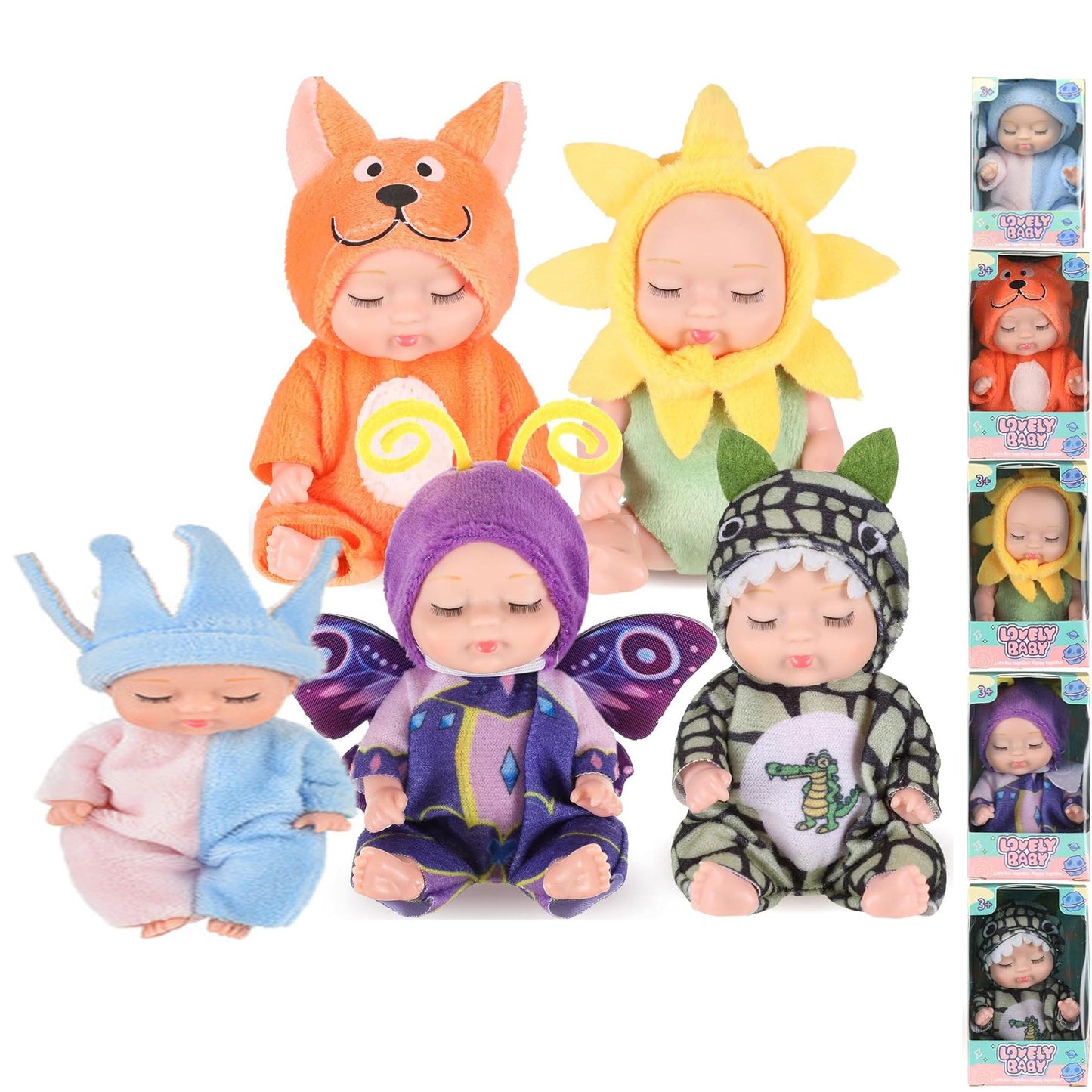 6 Newly Upgraded Sleeping Princess Dolls Girls' Toy Gift Box Set Adorable Princess Figures In Various Styles