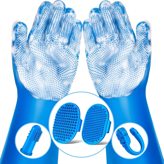 6PCS Grooming Bath Supplies For Dogs, Cats Dog Washing Gloves Dog Bath Brush Dog Shower Brush Pet Grooming Gloves Dog Grooming Kit Pet