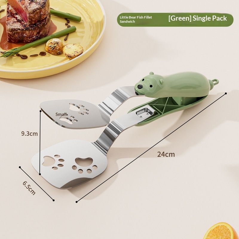 Extended Non-Slip 2-in-1 Stainless Steel Food Tongs