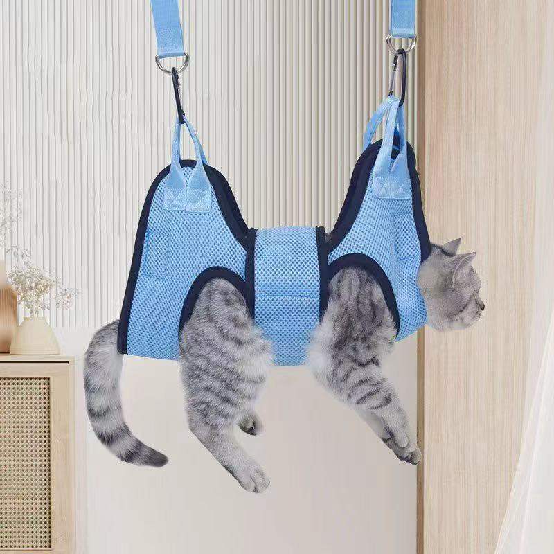 Pet Grooming Hammock For Cats And Dogs With A Hanging Nail-clipping Holder