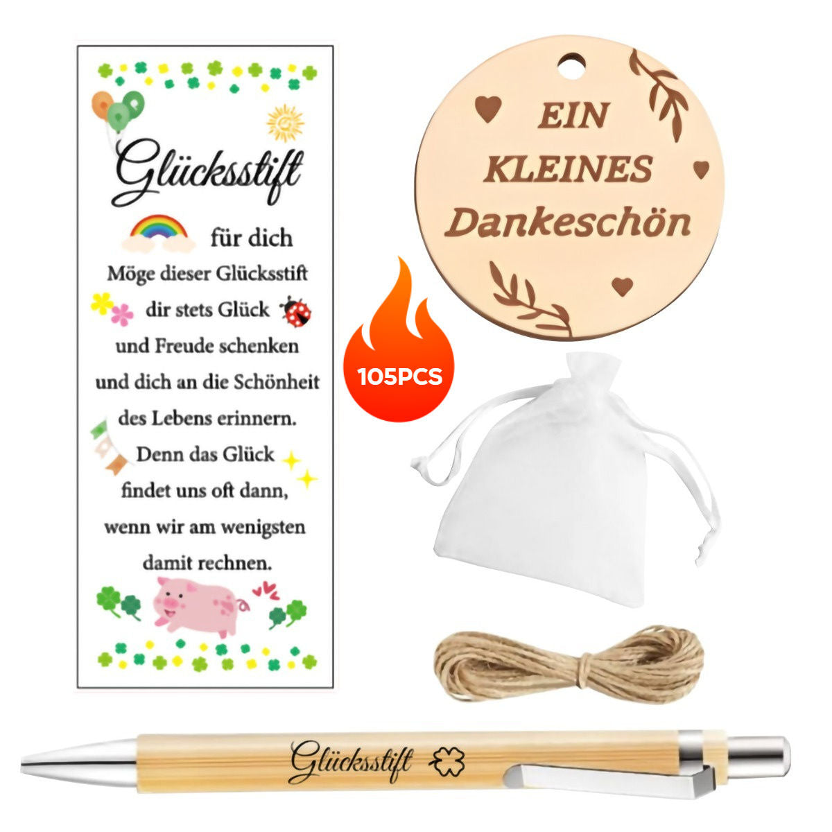 Multi-piece Party Gift Sets—105 “Lucky Pen” Farewell Gifts—enough For 26 Farewell Gift Sets For Coworkers, Including Lucky Pens, Cards, And Keepsakes
