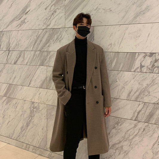 Korean Casual Trendy Wool Coat For Men