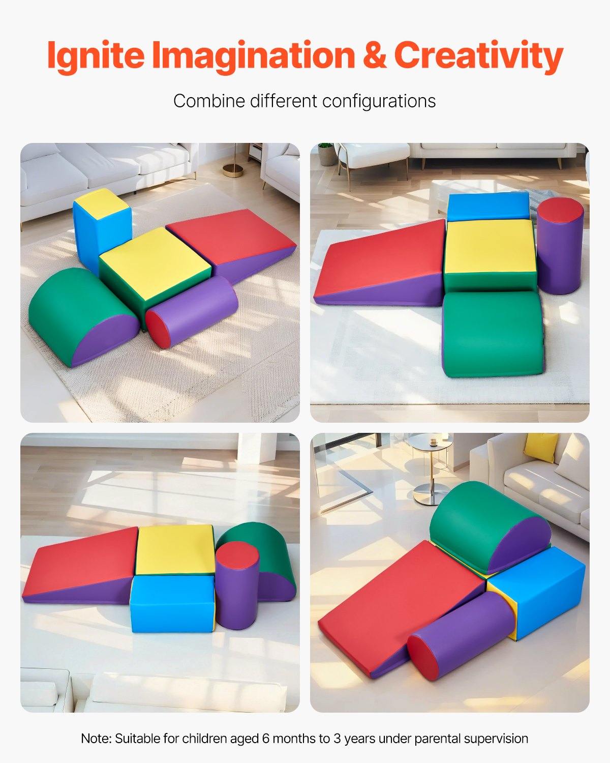 Climbing Toys 5 Piece Foam Climbing Blocks Set For Toddlers And Preschoolers