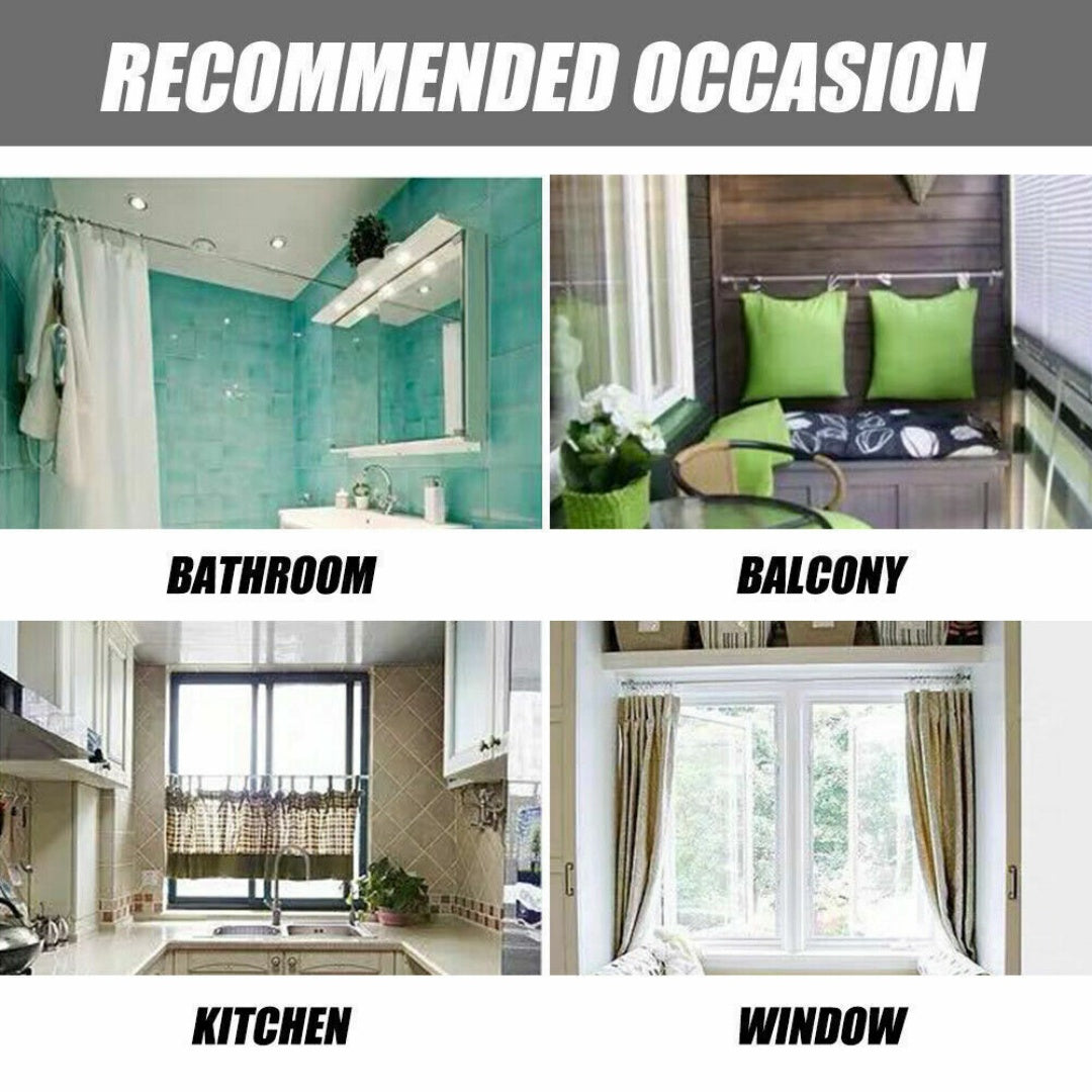 Heavy Duty Extendable Telescopic Shower Curtain Pole Rail Rod Bath Door Window-110