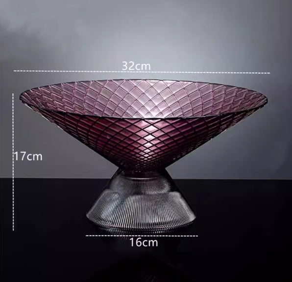 High-end Light-luxury Tea Table Snack And Candy Tray Dried Crystal Glass Fruit Bowl