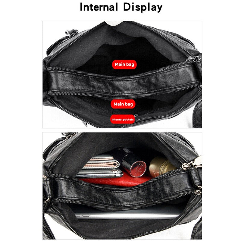 Womens Shoulder Bag Ladies Multi Pocket Messenger Handbag Cross Body Bags UK