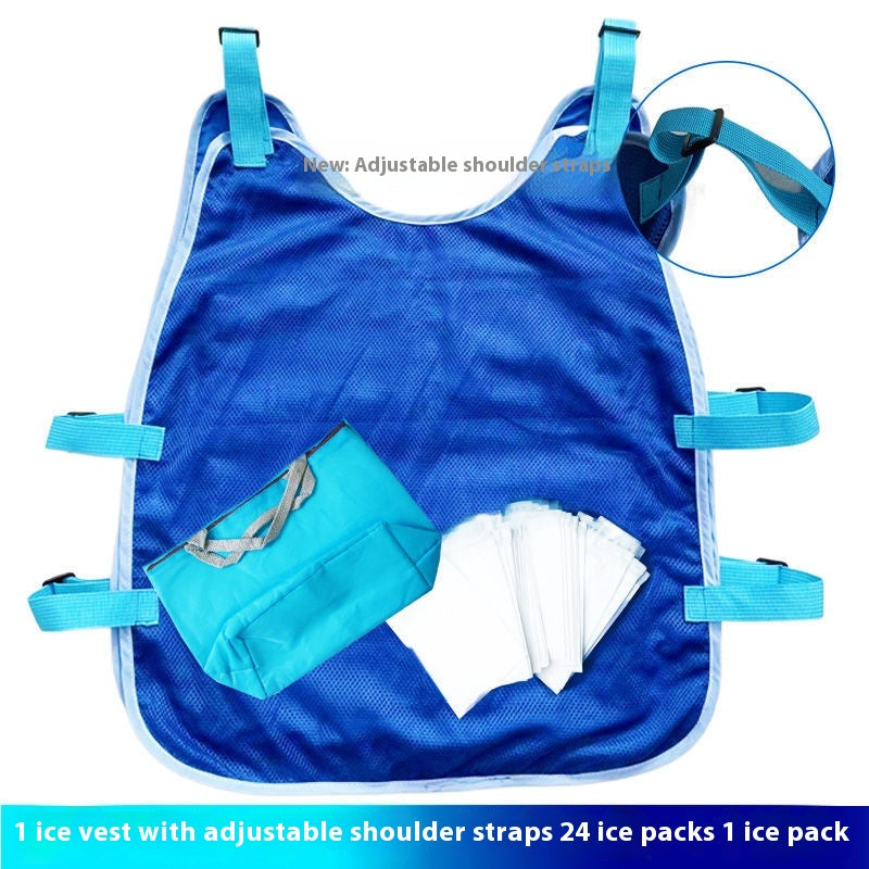 Summer Cooling Vest Outdoor Heatstroke Prevention Ice Pack Refrigeration
