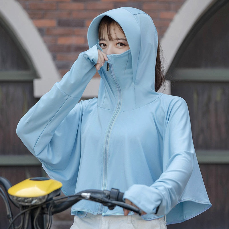 Cycling While Picking Tea UV Protective Sun Blocking Hooded Jacket