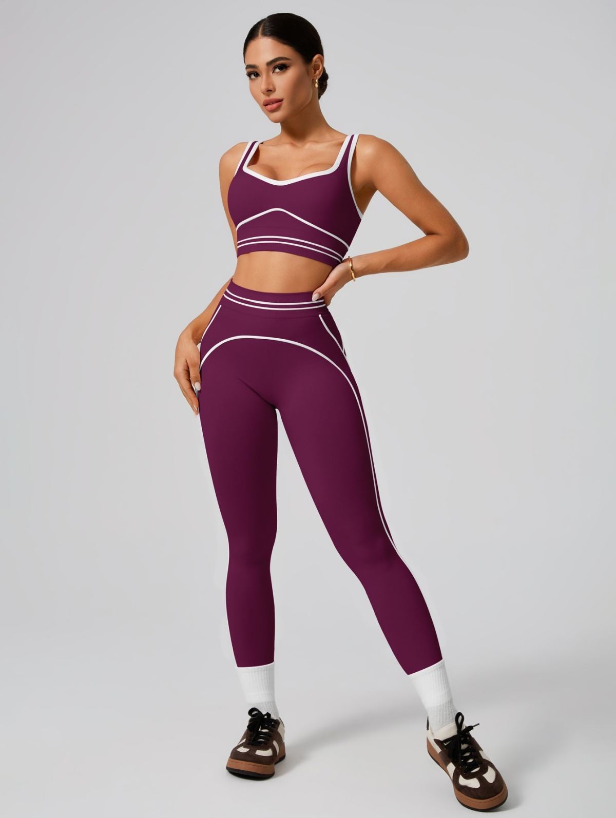 Sleeveless Sports Tank Top And High-Waisted Butt-Lifting Tummy-Control Fitness Yoga Set
