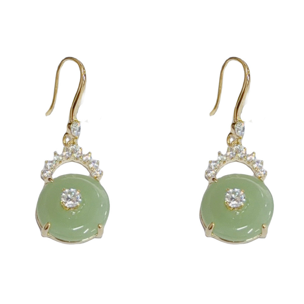 Fashion Zircon Safety-Clasp Earrings For Women