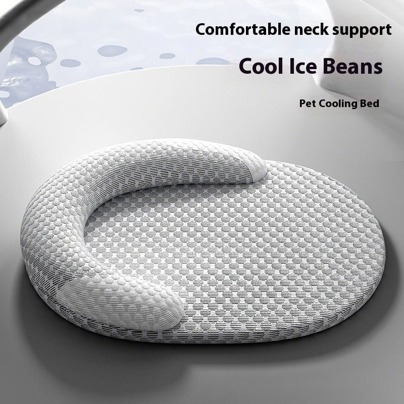 Oval Ice Silk Cooling Pet Bed For Cats And Small Dogs