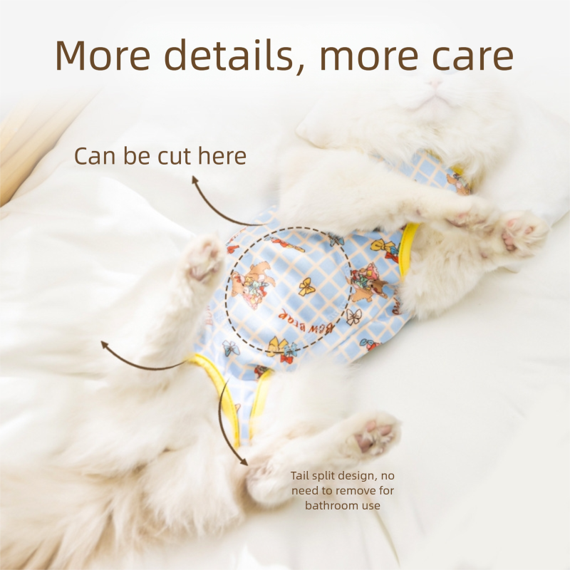 Cat Weaning Clothes Cute Sterilization Suit Protect Belly Clothing For Dogs Cats Anti-lick Recovery Clothing Pet Care Clothes